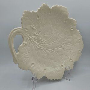 Fenton Maple Leaf Milk Glass Leaf Pattern 11 1/4 inch Serving Dish